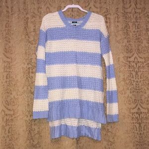Rue21 Long knitted Sweater Blue&White Stripe Sz XL